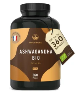 Ashwagandha Bio Extra Fort - 360 Gélules - Bien-être Mental et Physique - True Nature