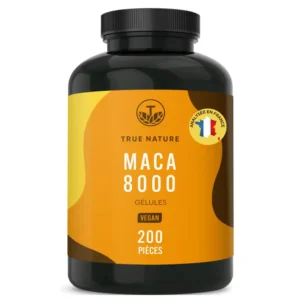 Maca Jaune 8000mg Bio - Énergie, Vigueur & Endurance - 200 Gélules - True Nature