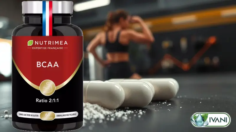Capsules BCAA 2:1:1 Vegan pour muscles, récupération et performance optimale.
