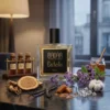 Estelle Badar Maison de Parfum, parfum gourmand haute joaillerie, fragrance addictive au miel et ciste, parfum de luxe entre Orient et Occident, extrait de parfum à l'héliotrope, sillage longue durée vanille caramel, création olfactive Margaux Le Paih-Guérin, parfum de niche français haut de gamme.