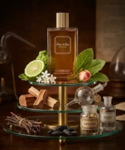 Parfum fleur de tabac de la maison Cherigan Paris, à côté de tous ces éléments qui ont participé à l'élaboration de ce parfum.