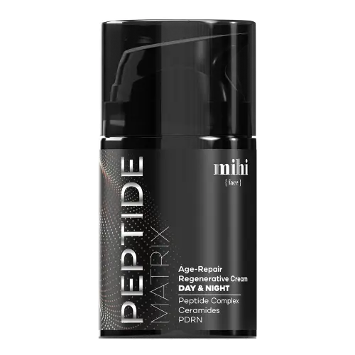 Crème régénératrice anti-âge au complexe peptidique, aux céramides et à la PDRN. Jour et nuit.